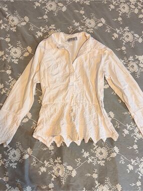 American South Side White Embroidered Woman’s Blouse